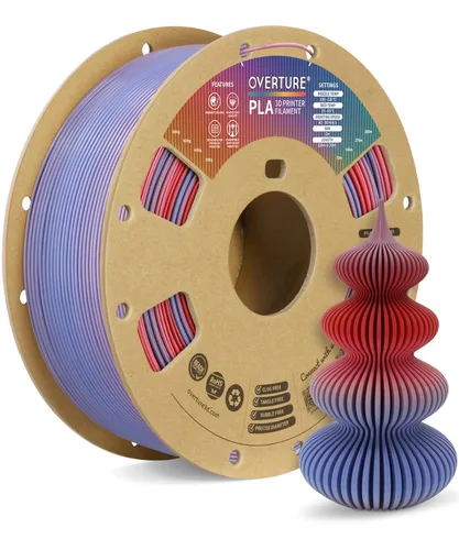 Vista 68 de OVERTURE Paquete de 10 filamentos PLA de 0.069 lbs (0.069 in), filamento de impresora 3D de herido ordenado, paquete de 10 bobinas de 2.2 libras