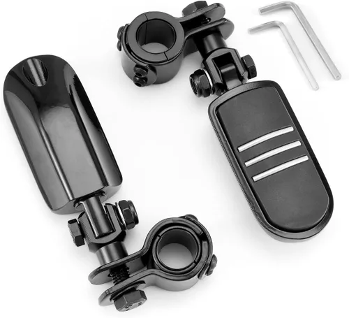 Vista 4 de Estriberas para motocicleta y autopista, compatible con Harley Road King Street Glide, Honda, Suzuki, Yamaha con protector de motor de 1 pulgada