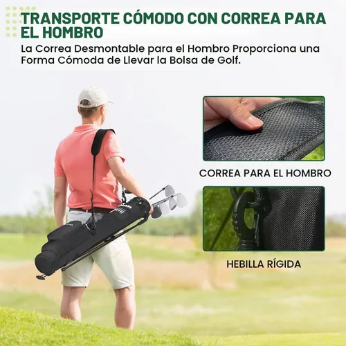 Vista 2 de MAZEL Bolsa de golf ligera para hombres – Bolsa de palos de golf fácil de transportar con correa para el hombro, Bolsa de soporte de golf Pitch n