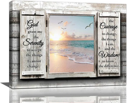 Vista 11 de Arte de pared de colibrí cristiano con texto en inglés "God says you ers", impresiones en lienzo, pintura rústica de pájaros de campo, obras de arte