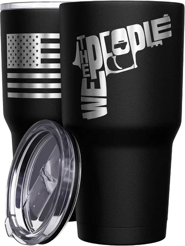 Vista 52 de We The People Holsters - Vaso térmico de 30 onzas, 0% Liberal, Negro