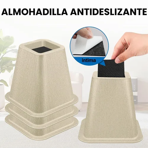 Vista 5 de ANNKUT Elevadores de cama resistentes de 6 pulgadas, elevadores de muebles para escritorio, silla, mesa o sofá, elevadores de sofá, soporta hasta