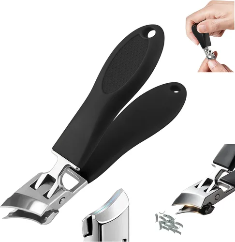 Vista 8 de Cortaúñas inclinadas antisalpicaduras con apertura de mandíbula ancha, cortaúñas afiladas para uñas gruesas, resistente a salpicaduras y uñas Naranja