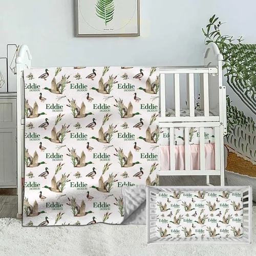 Vista 8 de Juego de cama personalizado para bebé, ropa de cama de cuna con nombre personalizado, juego de 2 piezas con edredón y sábanas bajeras Construcción
