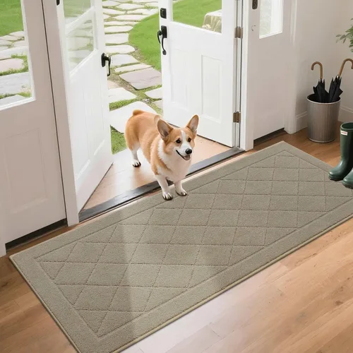 Vista 13 de BEQHAUSE - Tapete para puerta de 20 x 32 pulgadas, antideslizante, color beige