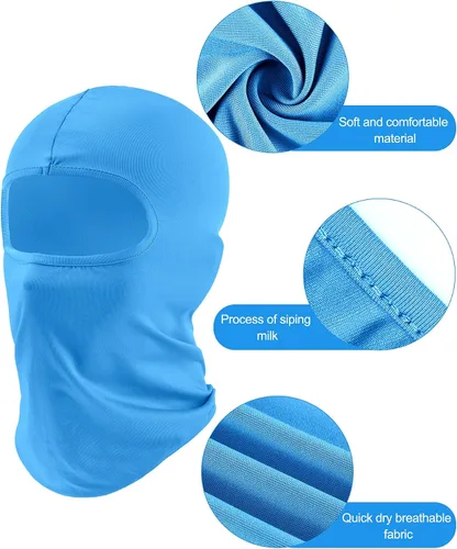 Vista 5 de SATINIOR Pasamontañas de verano para hombre, 8 unidades, protección UV, resistente al viento, protección UV, pasamontañas para hombres y mujeres