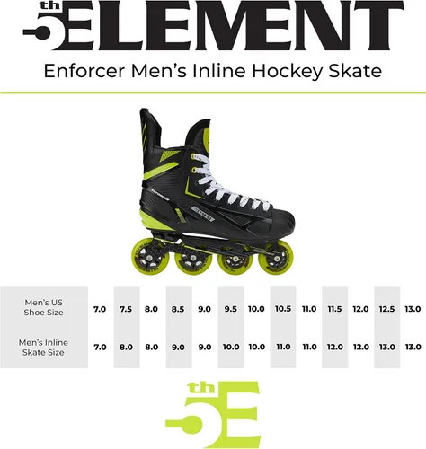 Vista 4 de 5th Element Enforcer Inline Roller Hockey Skate for Men Adult Street, Outdoor, Indoor Use, Roller Skating