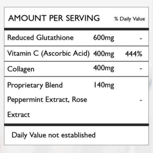 Vista 4 de Dermapure - Píldoras blanqueadoras de glutatión 2 en 1, 600 mg con extracto de aceite de rosa, suplemento para aclarar la piel y desodorante