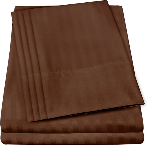 Vista 43 de Juego de sábanas de 4 piezas para camas individuales de 1500 hilos de microfibra de cepillado fino con bolsillo profundo - 1 funda de almohada