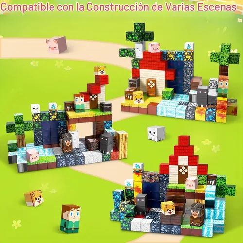 Vista 4 de Intoypad 150 bloques magnéticos, azulejos magnéticos de construcción STEM juguetes para niños