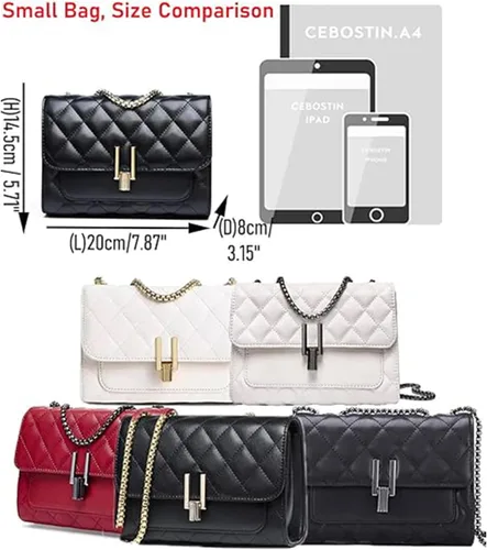 Vista 6 de YXBQueen Designer Purses for Women Shoulder Purse Small Crossbody Purses for Women Leather Purses Quilted