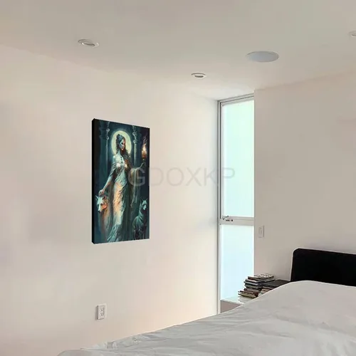 Vista 2 de MISKYN Hecate - Póster de pintura de mitología griega de la diosa griega de la magia y la brujería, luna, luz y oscuridad, póster de arte