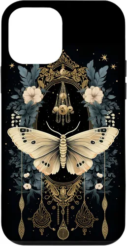 Vista 16 de iPhone 16 Celestial Moth Witchy Butterfly Botanical Moon Boho Flowers Case