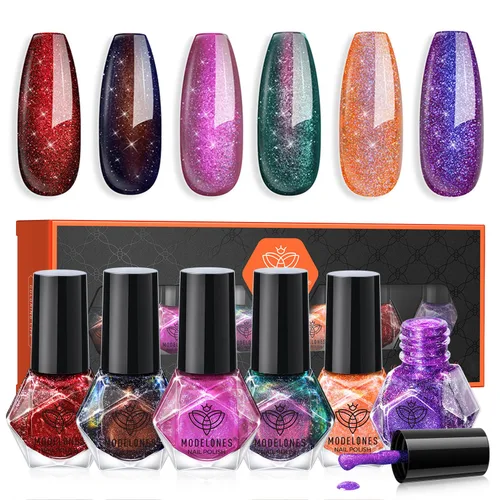 Vista 18 de modelones Esmalte de uñas, capa base 3 en uno, 0.5 onzas líquidas, fortalecedor de uñas transparente, secado rápido, larga duración, brillo