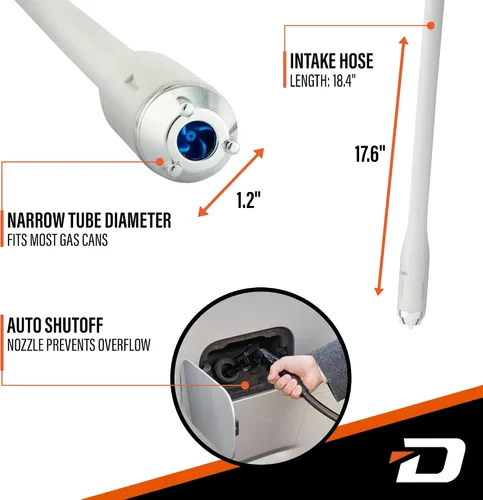 Vista 3 de Deway Bomba de batería de transferencia automática de combustible con parada automática y manguera de PVC, bomba de sifón de 2.5 GPM para gasolina