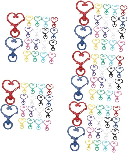 Vista 9 de 100 llaveros de corazón de durazno para manualidades, llavero de amor, llavero, clip, llavero a granel, clip de resorte, broche de presión