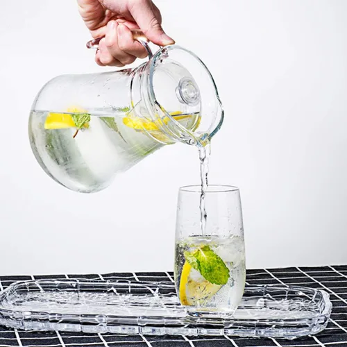 Vista 9 de UPKOCH Contenedor de almacenamiento de bebidas de acrílico, tapa de jarra de jugo, tetera transparente para jugo de agua fría y bebidas caseras
