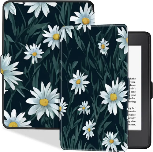 Vista 8 de Funda delgada para Kindle Paperwhite 5ª/6ª/7ª generación, color negro (Modelo EY21 y DP75SDI), delgada y ligera, cubierta de piel sintética