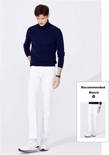 Vista 4 de KINGBEGA Suéteres de cuello alto para hombre, ajuste delgado, básicos, térmicos, casuales, de manga larga