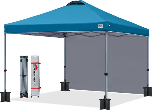 Vista 17 de MASTERCANOPY - Toldo desplegable duradero con 1 pared lateral (6.6 x 6.6 pies, caqui)