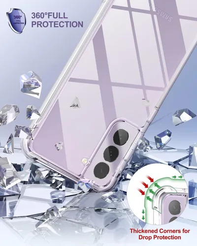 Vista 6 de SURITCH Funda transparente para Samsung Galaxy S21 FE de 6.4 pulgadas (solamente), [protector de pantalla integrado] carcasa rígida protectora