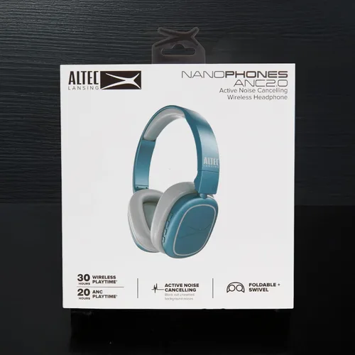 Vista 6 de Altec Lansing Nanophones ANC 2.0, auriculares inalámbricos Bluetooth con cancelación de ruido, batería de 30 horas, diseño plegable, carga USB-C