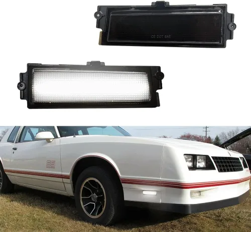 Vista 9 de Para 1981 1982 1983 1984 1985 1986 1987 1988 Chevy Monte Carlo SS luzes de señalización de marca de parachoques lateral ámbar Led Lente Ámbar Lente