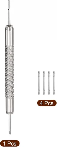 Vista 4 de uxcell Kit de repuesto de pasadores de correa de reloj, acero inoxidable de 0.551in, 4 pines con herramienta de extracción de barra de resorte