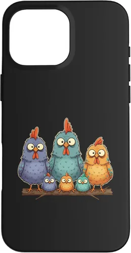 Vista 19 de Chicken: My Cluck Crew, Three Big Hens + Four Tiny Chicks Case for iPhone 16