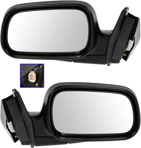 Vista 41 de TRQ Juego de conjunto de espejos laterales del conductor y del pasajero de 2 piezas con ajuste eléctrico, calefacción y memoria en negro Compatible