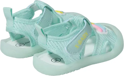 Vista 5 de Sandalias de verano para bebé, malla transpirable, suela de goma, antideslizantes, zapatos para exteriores para niños y niñas de 9 a 30 meses
