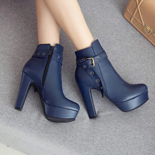 Vista 55 de Scaoruki Zapatos de otoño de moda para mujer, botines de tacón de bloque