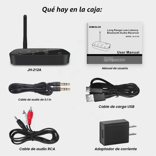 Vista 7 de SIMOLIO Receptor Bluetooth de alta fidelidad para estéreo casero con aptX Negro