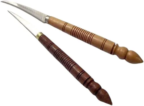 Vista 4 de GIFTZYME Juego de mango de cuchillo para tallar frutas de madera muy hermoso 2 piezas.