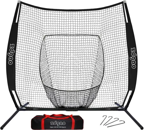 Vista 11 de 7x7FT Baseball Net for Any Skill Level Players to Batting&Hitting&Pitching Complete Set-Net&Carry Bag&Ground Stake(Stable&Portable);Tear-resistant