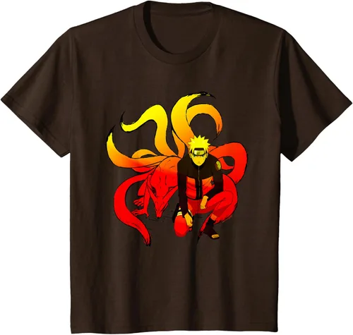 Vista 37 de Naruto Shippuden Naruto and 9 Tails - Camiseta de manga corta Negro