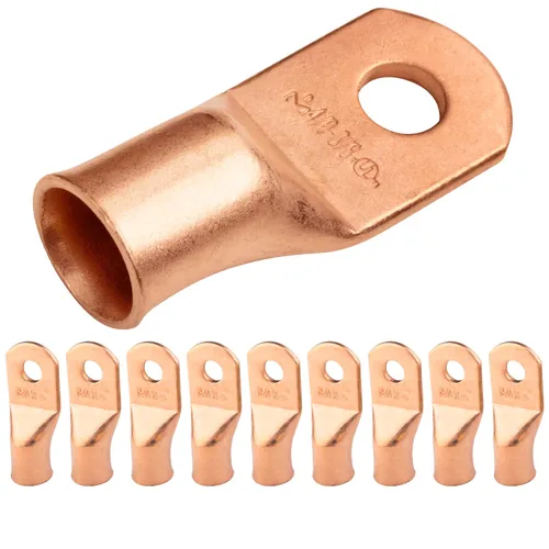 Vista 83 de SELTERM - 5 terminales de anillo resistentes para cable de batería, calibre 1/0 AWG, pernos de 1/2 pulgadas, terminales de calibre 0, ojales