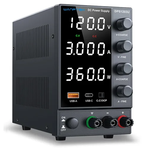 Vista 10 de Fuente de alimentación CC, fuente de alimentación de banco con perilla de codificador, fuente de alimentación regulada ajustable con USB de 5 V 3.6