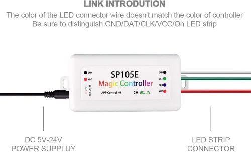 Vista 2 de SP105E inalámbrico Bluetooth Magic Dream Color LED controlador iOS Android para WS2811 WS2812B WS2813 SK6812 APA102 direccionable individualmente