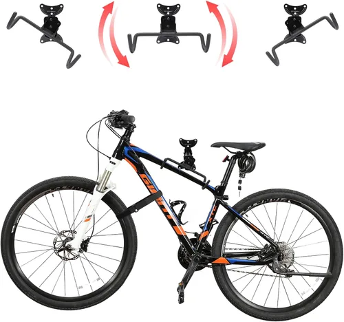 Vista 2 de UU-Major Soporte de pared para bicicleta, colgador de bicicleta resistente, gancho de bicicleta montado para pared de garaje, soporte horizontal