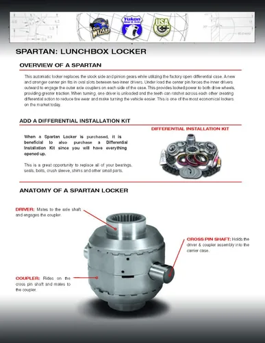 Vista 3 de Engranaje estándar de los E.E.U.U. (SL C8.25-29) Candado Spartan para diferencial Chrysler 8.25 con 29 ejes estriados