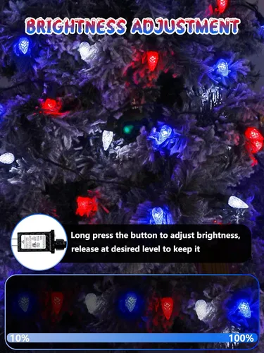 Vista 6 de Guirnalda de 240 luces LED C6 de 78 pies, luces de Navidad súper largas para exteriores e interiores con 13 modos y temporizador, luz parpadeante