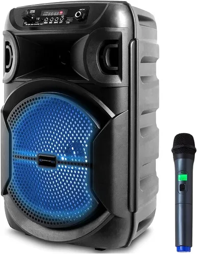 Vista 10 de Technical Pro Altavoz Bluetooth portátil de 800 vatios de 8 pulgadas con woofer y tweeter, altavoz LED PA para festivales con tarjeta Bluetooth/USB