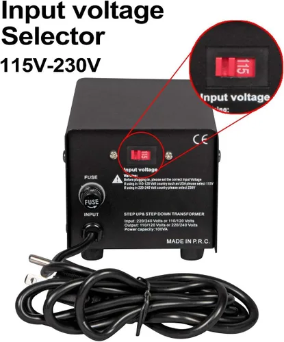 Vista 4 de Dynastar conversor y transformador de voltaje hacia arriba y hacia abajo 110-220 a 220-240 voltios; resistente, bobina extra durable