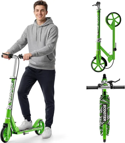 Vista 14 de Scooters for Kids 8-12, Teens & Adults - Load 240 LBS, 8-Inch Wheels, Kick Scooter with Shock Absorption System, Hand Brake & Bell, 4 Adjustable