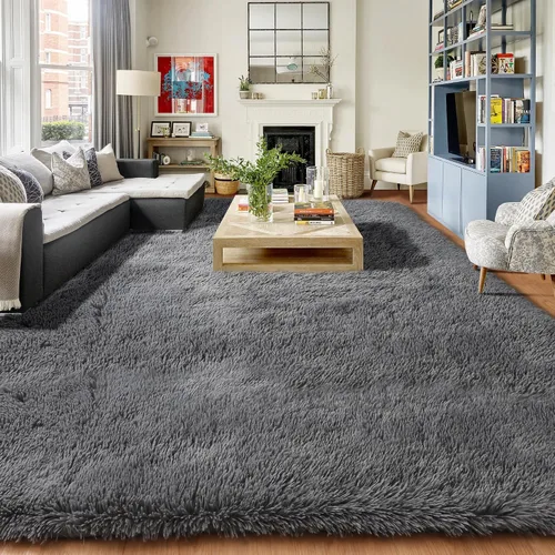 Vista 28 de Alfombras grises pequeñas para dormitorio, 2 x 4 pies, alfombras de pasillo lavables de felpa para pasillo 2- Gris