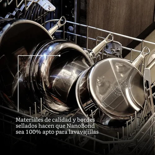 Vista 11 de Hestan - Colección NanoBond - Sartén de acero inoxidable de titanio con tapa, compatible con placa de inducción, 2 cuartos de galón
