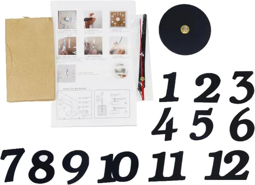 Vista 8 de Reloj de pared DIY, funciona con pilas, cuarzo 3D sin marco, 8-15 pulgadas, negro, grande No.