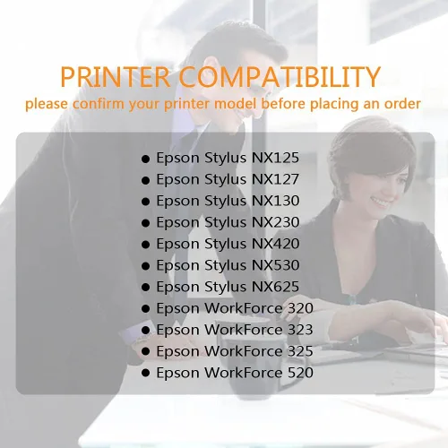 Vista 2 de Run Star Paquete de 2 remanufacturados para cartuchos de tinta cian de repuesto para Epson 125 T125 uso para Epson Stylus NX125 NX127 NX130 NX230