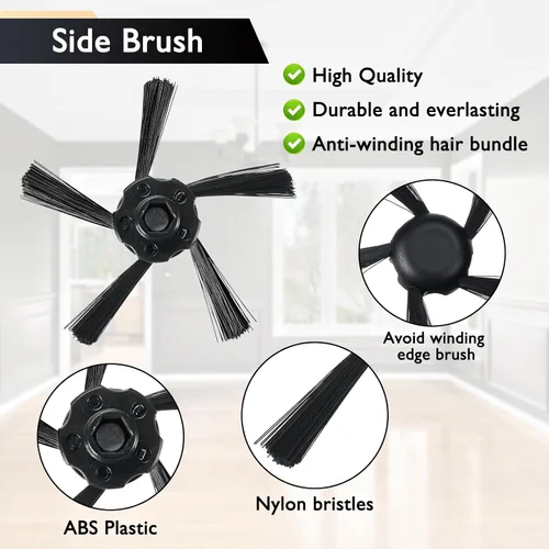 Vista 4 de Piezas de repuesto para Neato Botvac Serie D D3 D4 D5 D6 D7 D75 D80 D85 Kit de accesorios para aspiradora robot incluye 1 cepillo principal, 3